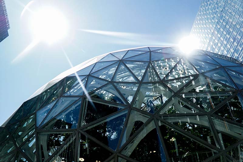 Visiting Seattle Amazon Spheres with Young Toddler